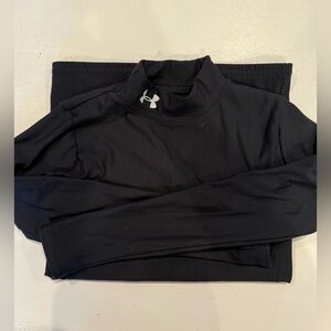 Under Armour Black Long Sleeve Mock Neck Performance Top, Girl’s Size YLG